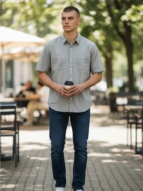 👔🥼Men’s “Lucky Brand”Button-Up Shirt ((NWT))🥼👔